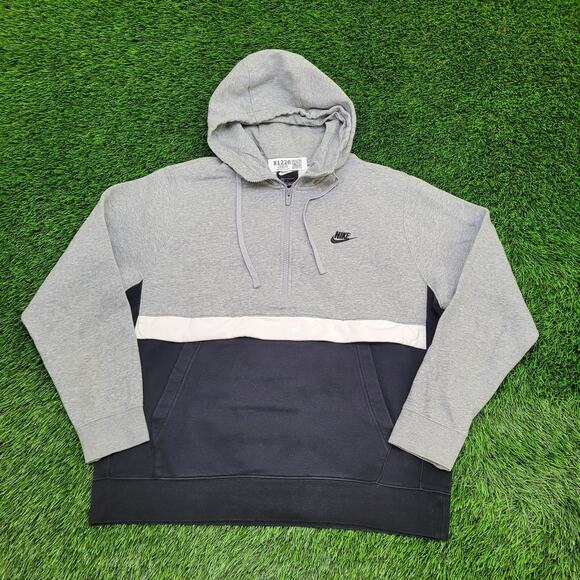 NIKE 1/2 Zip Hoodie Large 23x25 Tri-Color Baggy Cropped - Picture 1 of 13